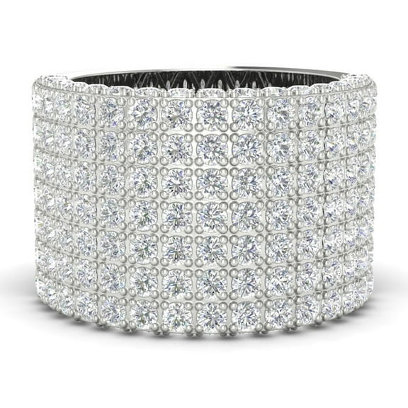 Forever Jewels 6CT Round Cut Moissanite Men's Wedding Cluster Ring 14K White Gold Plated