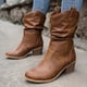 thumbnail image 5 of Amzcrzy Zapatos de mujer,Zapatos de mujer,Zapatillas de mujer, Botas redondas con cremallera retro cálidas para mujer, botas de media pantorrilla Sandalias Mujer Zapatillas De Casa, 5 of 6