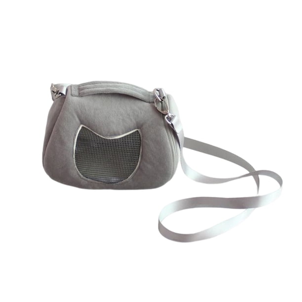Greeniant Bolsa de transporte para mascotas de felpa, malla con cremallera, un solo hombro, reemplazo para exteriores, bolsas de viaje para mascotas Aseo de mascotas Gris Greeniant PT005079-02