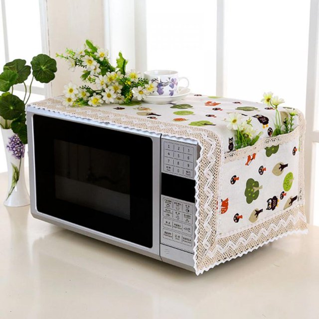 Modern Simple Microwave Oven Cover Dustproof Cotton Machine Protector Decorative Kitchen Appliance Cover 39.3x13.7inches