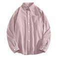 thumbnail image 1 of PMUYBHF Chemise Habillée Noire pour Hommes Coupe Régulière Automne Hiver Décontractée Col à Revers Manches Longues Vacances Extérieur, 1 of 5