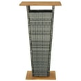 thumbnail image 2 of vidaXL Bar Table Grey 60x60x110 cm Poly Rattan and Solid Acacia Wood, 2 of 5