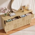 thumbnail image 6 of HoopieHome 55" Boho 6-Drawer Dresser for Adults – Arched Base, Gold Handles, Wood Legs, Oak Storage for Bedroom, Closet, Living Room, 6 of 6