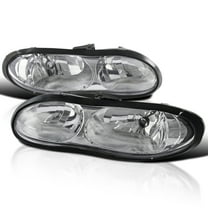 Spec-D Tuning Chrome Clear Headlights Compatible with 1998-2002 Chevy Camaro Z28 L R Pair Head Light Lamp Assembly