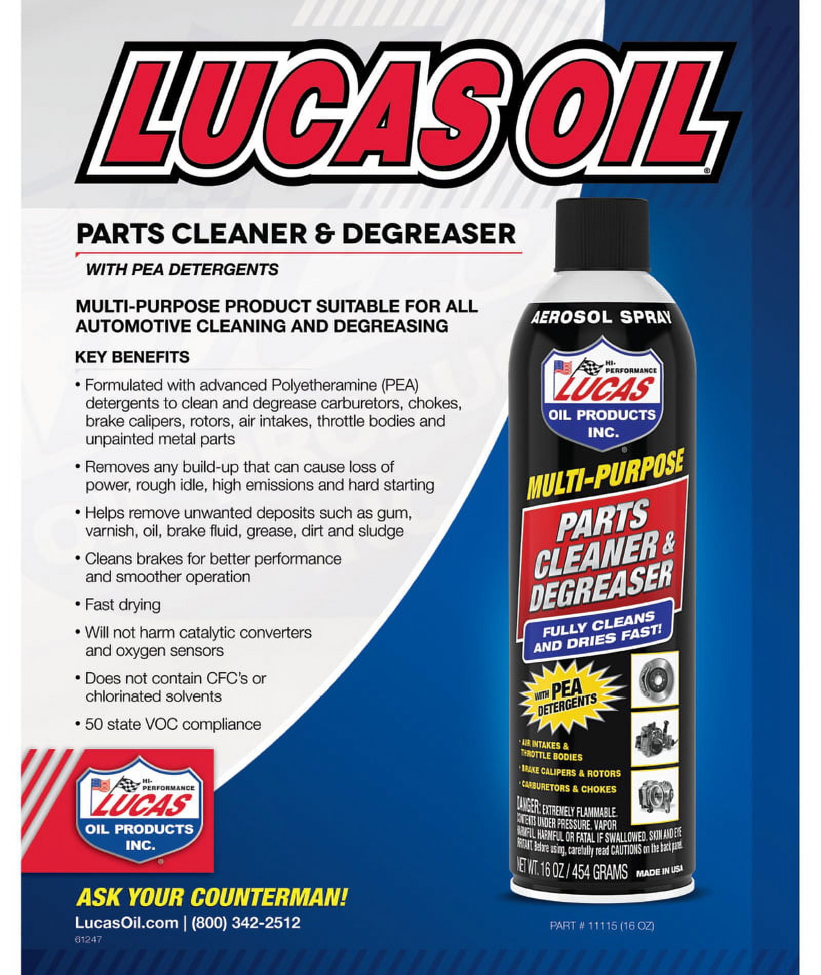 (24 pack) Lucas Oil 11115 Multi-Purpose Parts Cleaner and Degreaser Aerosol 16 Ounce