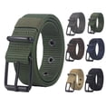 thumbnail image 1 of Cinturón de nailon con hebilla de aguja para hombre, con agujeros ajustables, extensible para estudiantes, para vaqueros, correa deportiva., 1 of 8