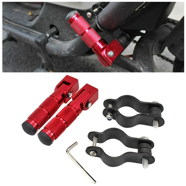 Reposapiés Traseros Universal Para Moto | Agujero De 8 Mm | Color Rojo | Para Kawasaki, Yamaha Y Otras