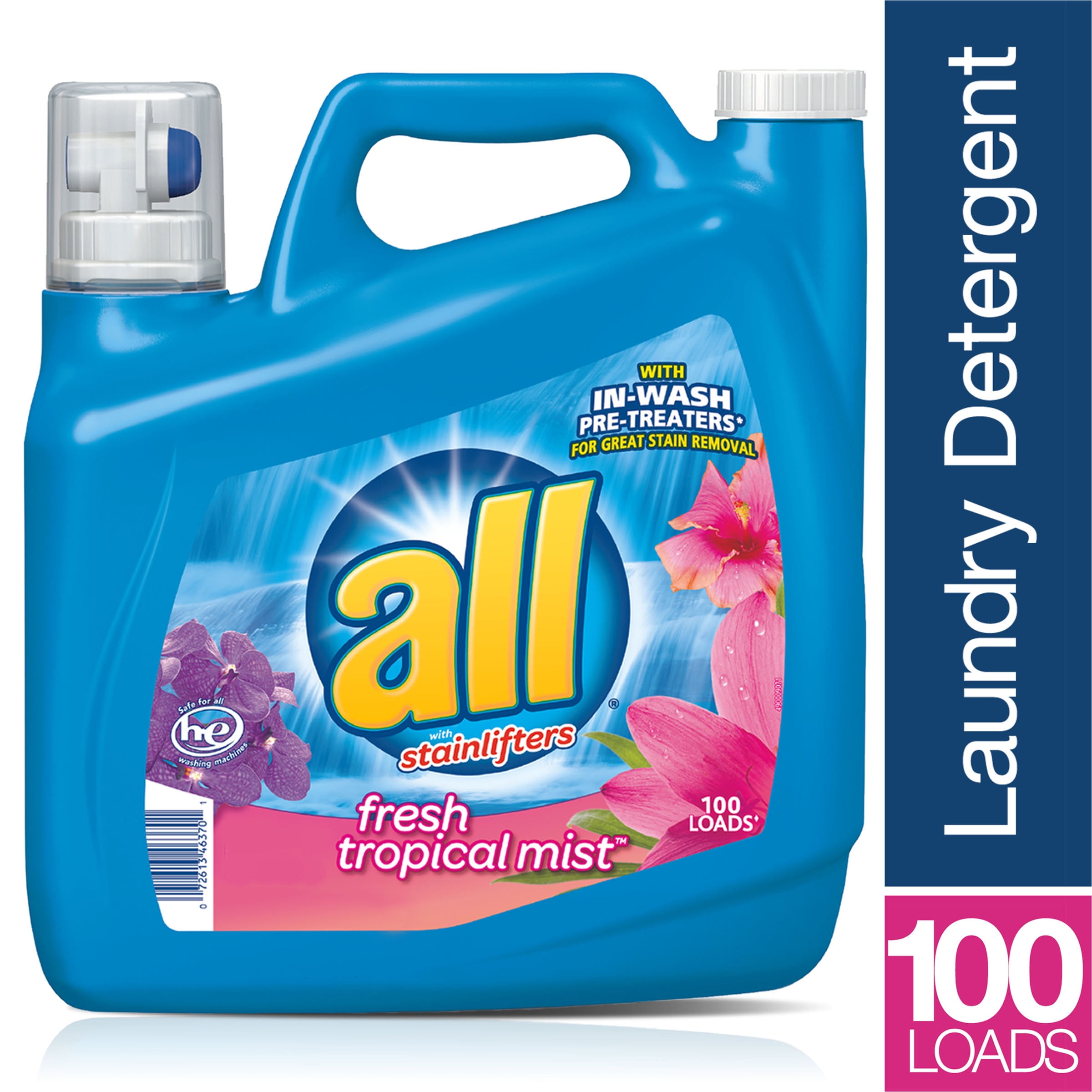all Liquid Laundry Detergent Fresh Tropical Mist, 150 Ounce, 100 Loads
