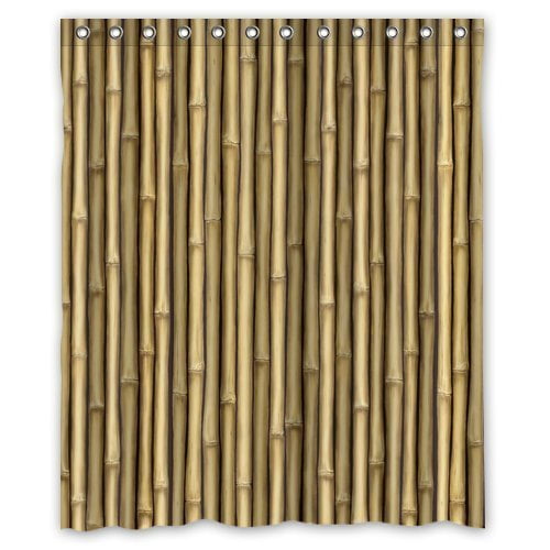 GreenDecor Bamboo Waterproof Shower Curtain Set with Hooks Bathroom