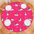 thumbnail image 2 of Boston Terrier on Red Background Round Fitted Tablecloth with Elastic Edge,Dining Table Cover Waterproof,Outdoor Round Tablecloth for Camping,Dining,Indoor and Outdoor, 2 of 7