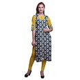 thumbnail image 1 of Bimba Long Kurti Droit pour Femmes Imprimé Indien Rayonne Slub Tunique Manches 3/4, 1 of 6