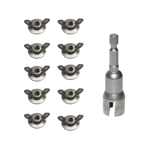 LUVCLS Taladro con vástago hexagonal de 1/4" y destornillador con ranura para tuercas de mariposa, llave de tubo, herramienta eléctrica, Reino Unido
