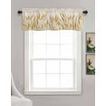 thumbnail image 3 of Gold Wheat Linen Curtain Valance for Bedroom/Bathroom/Kitchen/Office/Living/Dining Room Window,Farmhouse Vintage Summer Autumn Crops Pocket Topper Drapes Decorative Cafe Drapery Panel 60"x18", 3 of 6