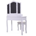 thumbnail image 5 of Canddidliike Vanity Set, Dressing Table with 3 Folding Mirror & Cushioned Makeup Vanity Stool & 4 Drawers - White, 5 of 10