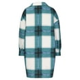 thumbnail image 4 of GuangCheng Coats for Women Casual Winter Lapel Pocket Long Sleeve Plush Plaid Button Warm Jacket, 4 of 6