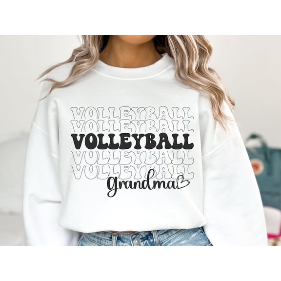 Volleyball Grandma Graphic Crewneck Sweatshirt Game Day Sport Family Pride Gift Unisex SWEATSHIRT All Size S-5XL