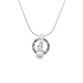 thumbnail image 2 of Delight Jewelry Silvertone Imitation Pearl Snowman Silver-tone You Mean the World to Me Ring Necklace, 18", 2 of 4