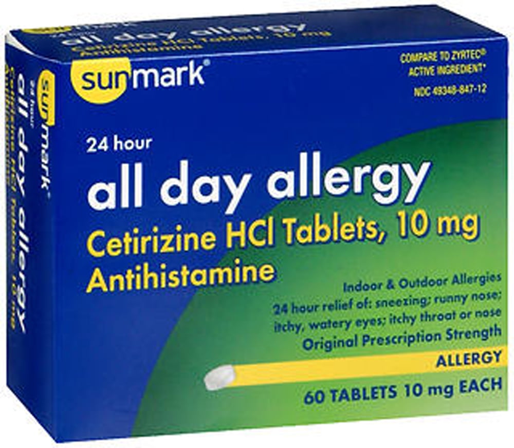 Sunmark All Day Allergy Tablets 60 ct
