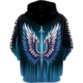 thumbnail image 3 of Lotusprinthandmade Personalized Couple Name Her Guardian Angel Wings Hoodie 3D (Lightweight) S-5XL Multicolor, 3 of 6