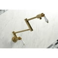 thumbnail image 4 of Kingston Brass KS4107PL Metropolitan Two-Handle 1-Hole Wall Mount Pot Filler Faucet in Brushed Brass, 4 of 8