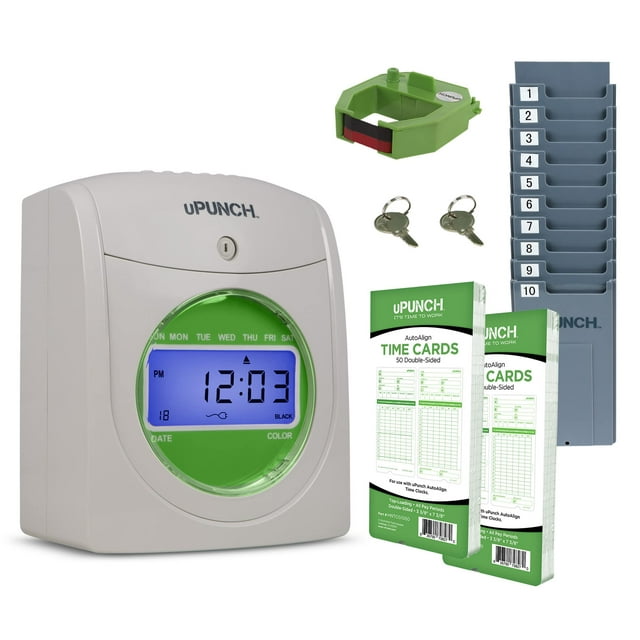 uPunch MK3000 Face Recognition Digital Time Clock for Employees | Small Business Time Tracking System with Keypad, and RFID Options (No Monthly Fee)