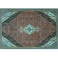 thumbnail image 1 of Ahgly Company Indoor Rectangle Medallion Light Blue Traditional Area Rugs, 8' x 12', 1 of 4