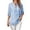 Blue, variant on Vivianyo HD Women's V Henley Gingham Plaid Blouse, Adjustable Roll Tab Three Quarter Sleeve Shirt for Women, Spring Summer Casual Tunic for Grocery Runs and Neighborhood Walks, Sizes S-2XL