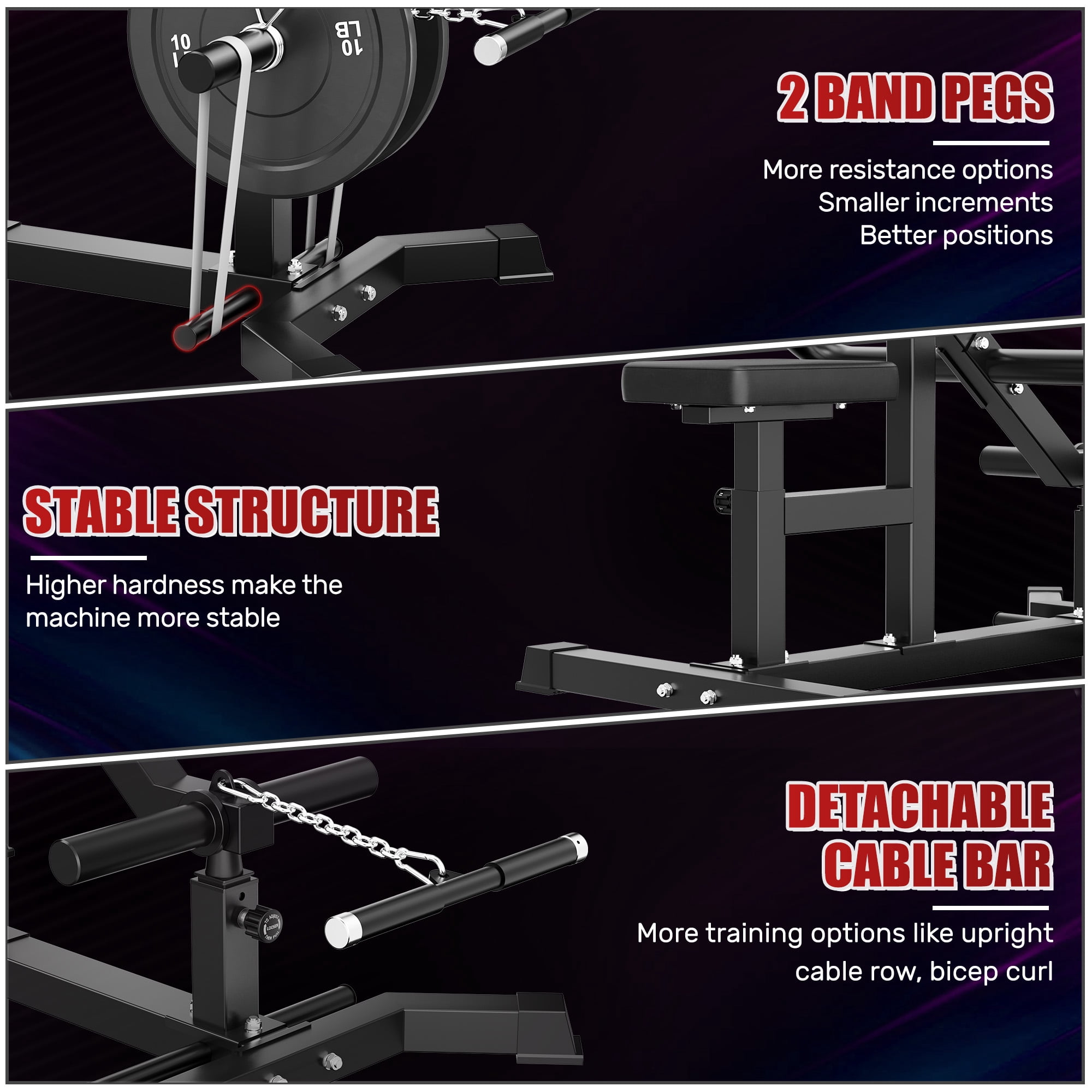 Seated Dip Machine, 400LBS Strength Training Upper Body Machine with Tricep Dip Press & Cable Bar for Home Gym