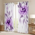 thumbnail image 2 of jejeloiu Country Floral Curtains Pack of 2 (42x84 Each),Rustic Plant Curtains Blackout,Purple White Bedroom Curtains For Girls Teens,Luxury Bedroom Decor, 2 of 6