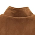 thumbnail image 4 of FNFHFY Women's Cropped Faux Suede Jackets Fashion Stand Collar Zip Up Jacket Long Sleeve Slim Motorcycle Coat Fall Y2K Vintage Outerwear, 4 of 8