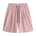 thumbnail image 2 of WREESH Men's Casual Shorts Summer Outdoors Casual Drawstring Printing Sport Short Pants Athletic Shorts Pink, 2 of 5