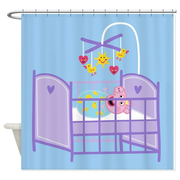 CafePress - Peppa Pig: Crib Giggles - Unique Fabric Shower Curtain 70" x 72"
