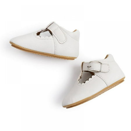

child Mary Jane Shoes- PU Leather Soft Non-Slip Rubber Sole Infant Girl Boy Flats Newborn Crib Shoes Toddler First Walking Shoes 0-2 Years Old