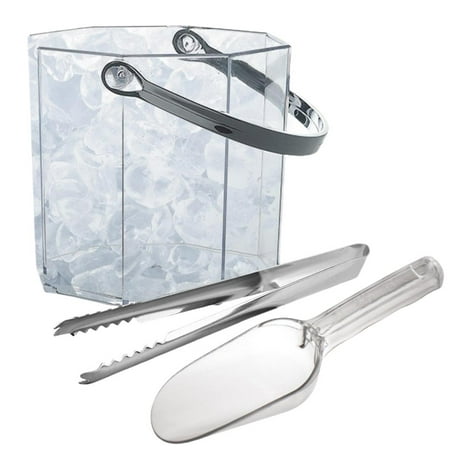 

Ice Bucket with Ice Clip Shovel Plastic Wine Buckets Drink Vessel Bottle Cooling Container Stainless Steel Handle Champagne Bars