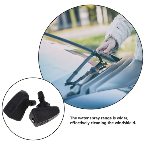 FRCOLOR  2 Pcs Rear Window Washer Nozzle Front Windshield Nozzles Black