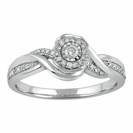 Everlasting Promise 1/5 Carat T.W. Diamond Bypass Sterling Silver Promise Ring