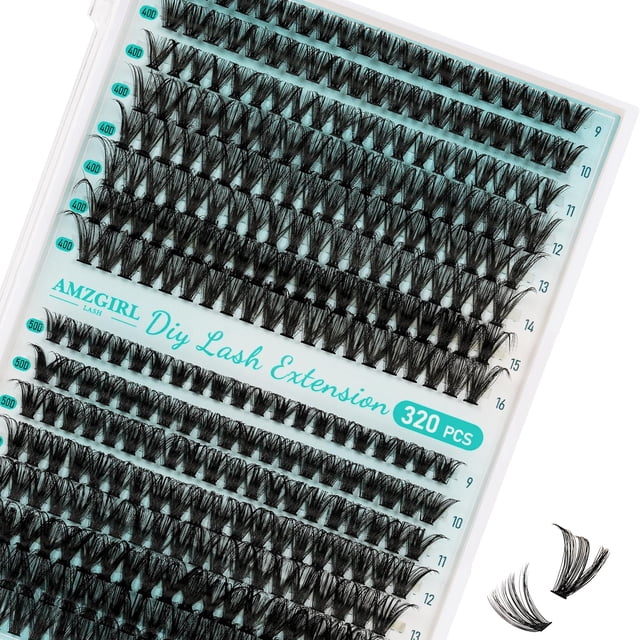 Grupos de extensiones de pestañas, 320 unidades, 40D, 50D, Wispy Natural