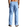 thumbnail image 7 of Jinhomg Mens Casual Linen Pants Loose Fit Elastic Waist Drawstring Beach Pant Straight-Legs Summer Baggy Trousers with Pockets Light Blue,L, 7 of 7