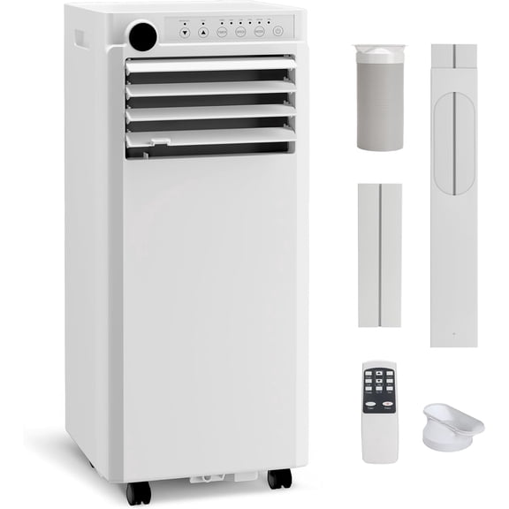 Garvee Portable Air Conditioner, 10000 BTU Small Portable AC Unit for Rooms to 450 Sq. Ft. with Cooling, Dehumidifier & Fan Mode, Remote Control, LED Display, 24H Timer, Window Kit