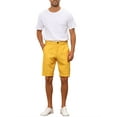 thumbnail image 2 of INSPIRE CHIC Men's Shorts Plaid Pattern Straight Fit Comfort Flat Front Checked Shorts 36 Yellow, 2 of 6