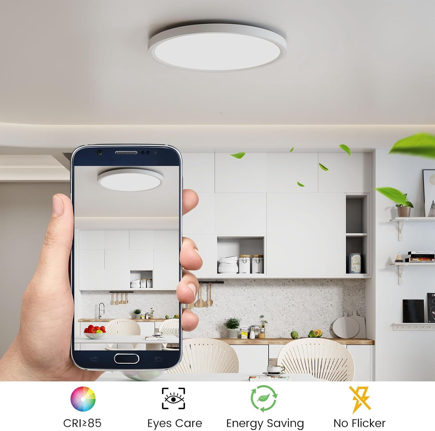 15.8" Ultra-Thin Ceiling Light - Remote & App Control, 36W 2700K-6000K Color & Brightness Adjustment, Soft Night Light for Bedroom, Kitchen, Living Room