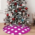 thumbnail image 5 of Pofeuu Purlpe And White Polka Dot Print Christmas Tree Skirt, Merry Christmas Skirt Xmas Tree Ornaments for Xmas Holiday Party Decorations-36", 5 of 7