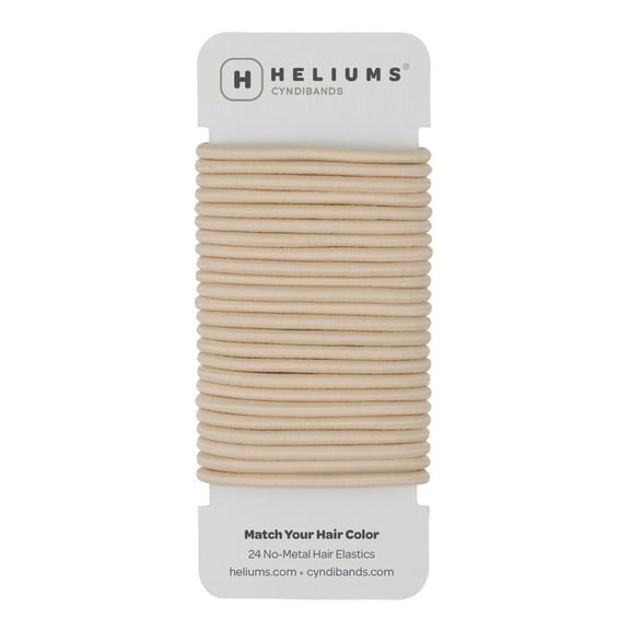 Cyndibands Elastic Hair Ties – Beige Blonde - No Damage 4mm Ponytail Holders for Women & Kids, 24-Pack Hair Elastics in Neutral Colors