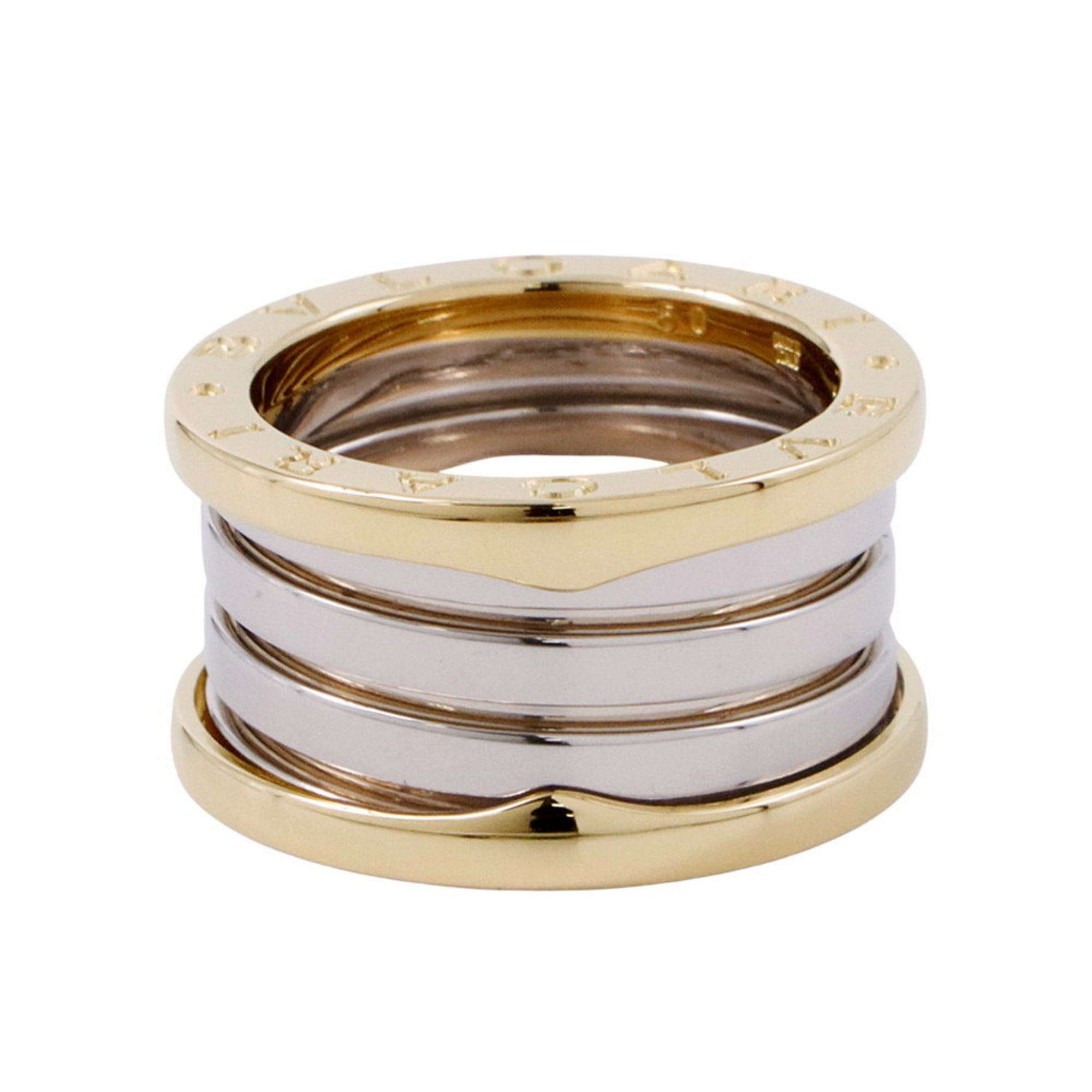 Pre-Owned BVLGARI B-zero1 Ring, 3-Band, Ginza Exclusive, K18YG and K18WG, Ring Size... (Good)