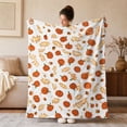 thumbnail image 6 of Luoshdecor Fall Pumpkin Plush Blanket, Thanksgiving Decorations Farmhouse Style for Harvest Party,Seasonal Gift and Home Decor 59x51 Inch, 6 of 7