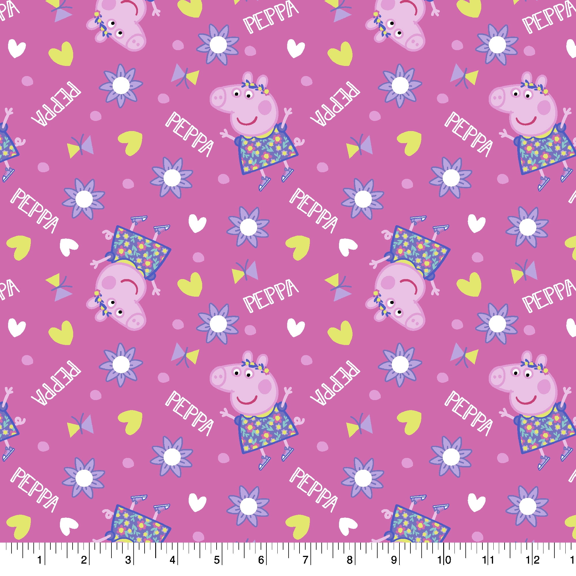 Springs Creative Cotton 43" Peppa Pig 1 Yard Cuts Bundle, 3 Pieces