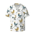 thumbnail image 4 of Salouo Farm Roosters Pattern Cuban Collar Shirts for Men Button-Down Shirt Men's Short Sleeve Shirts Hawaiian Shirts Casual Shirts -Small, 4 of 6