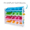 thumbnail image 4 of UNiPLAY Toy Organizer With 16 Removable Storage Bins, Multi-Bin Organizer for Books, Building Blocks, School Materials, Toys with Baseplate Board Frame (Pink), 4 of 7