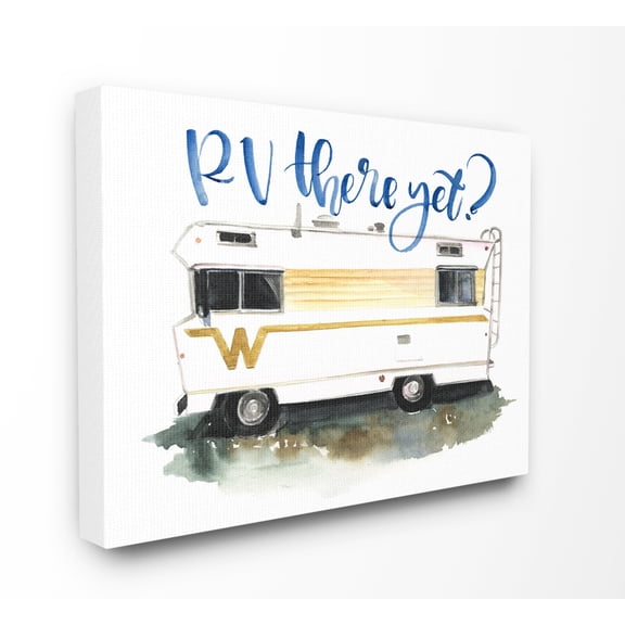 The Stupell Home Decor RV There Yet Yellow Striped RV Watercolor Canvas Wall Art