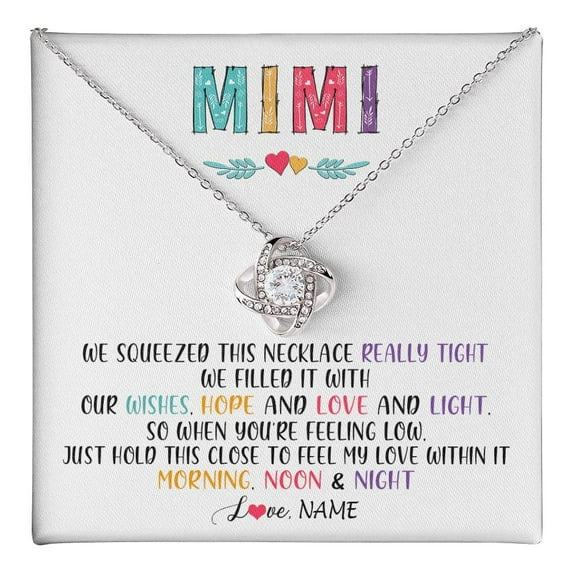To My Mimi Necklace From Grandkids Granddaughter We Squeezed This Necklace Mimi Birthday Mothers Day Christmas Customized Gift Box Message Card